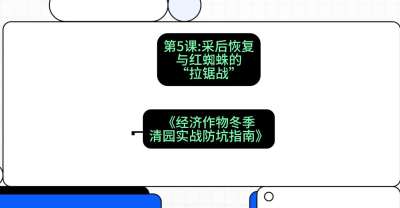 第5节：【柑橘清园】采后恢复与红蜘蛛的&ldquo;拉锯战&rdquo;，课程：《经济作物冬季清园&middot;实战防坑指南》#识农AI