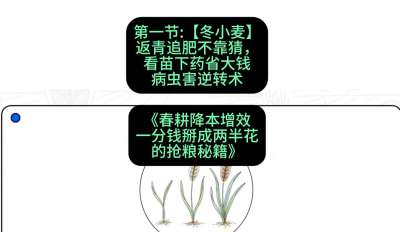 第一节：【冬小麦】返青追肥不靠猜，看苗下药省大钱